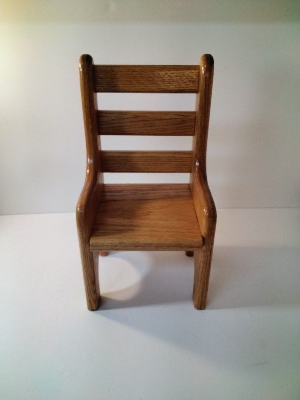 A Oak Doll Chair Made Really Well . Look At Size.