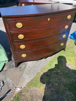 Mahogany dresser Bowfront brass handles