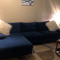 Beautiful Navy Blue Sofa Like New $395 Obo 