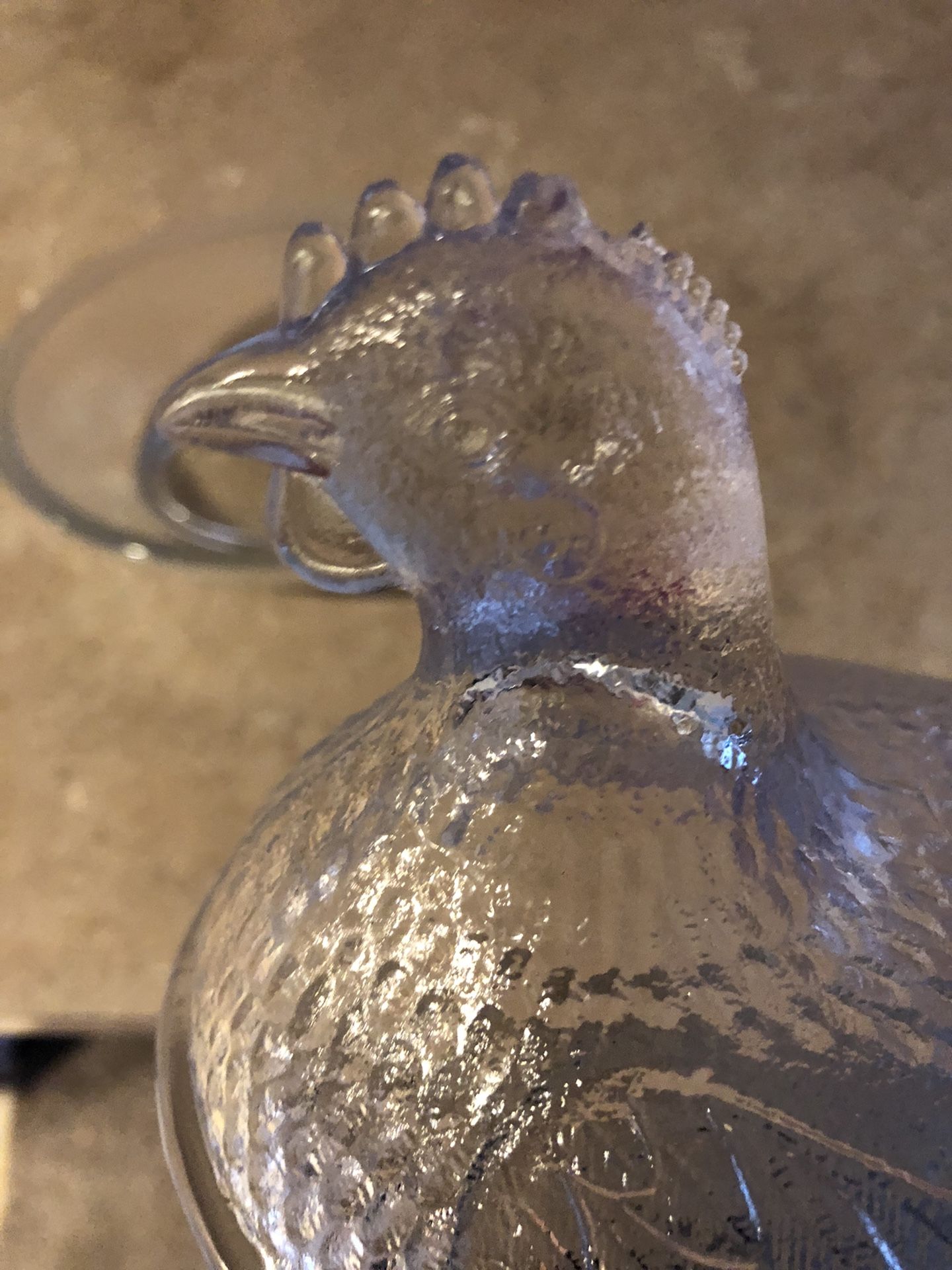 Vintage Glass Chicken Candy Dish