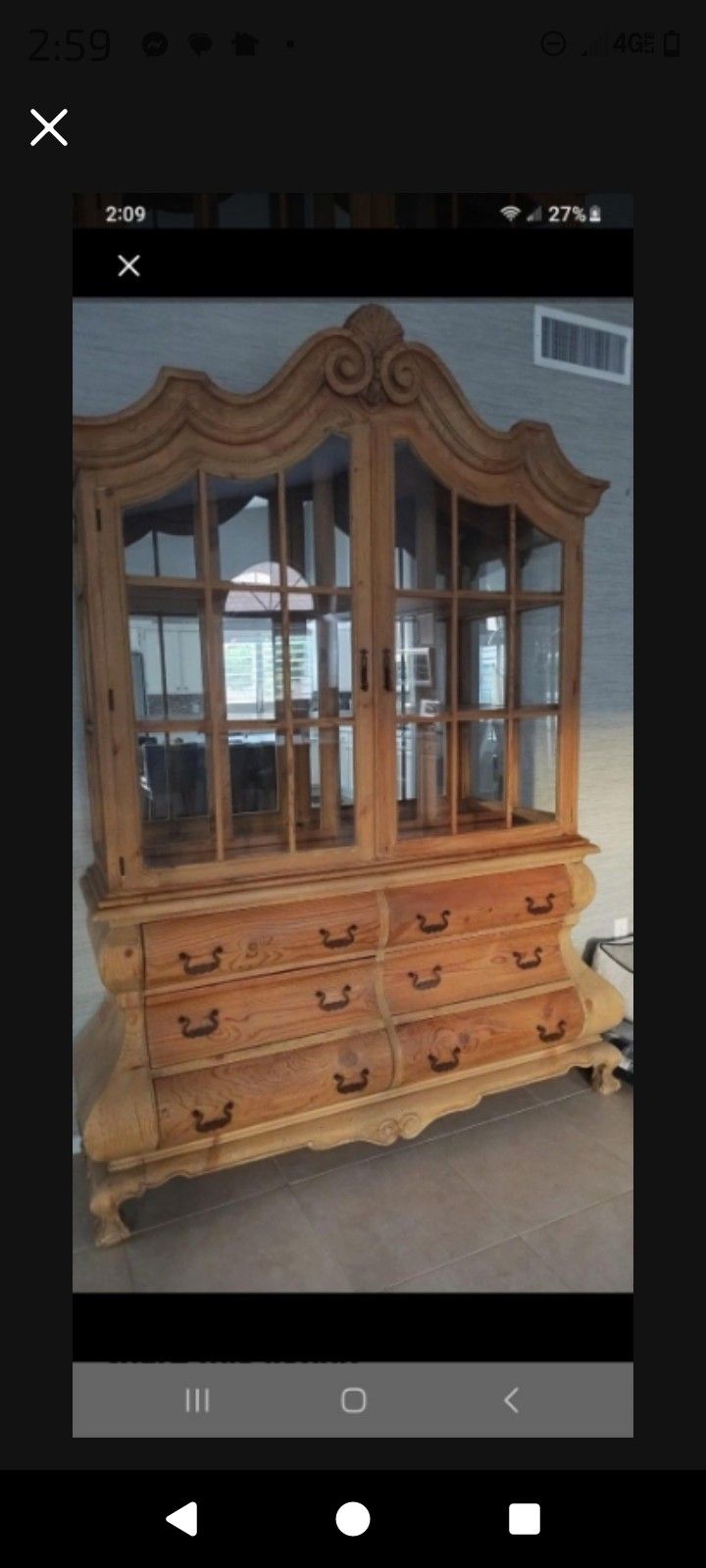 Antique China Hutch Cabinet