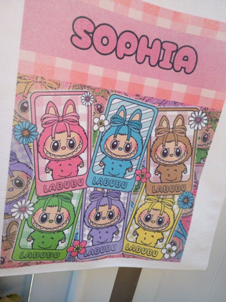 Custom Name Labubu Tote Bag 11"X14"