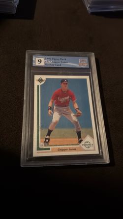 Chipper Jones rookie card graded 9