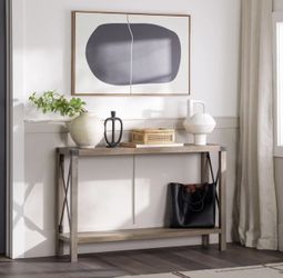 Entryway Table With Open Shelf Storage