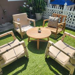 New Teak Patio Set/ Outdoor Furniture/ Conversation Set 