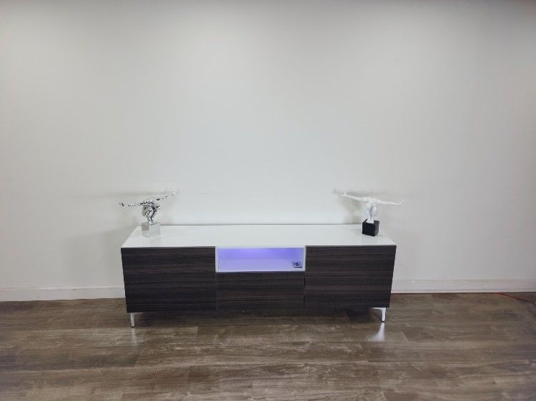 TV STAND IBIZA (GLOSSY WHITE + CHARCOAL)