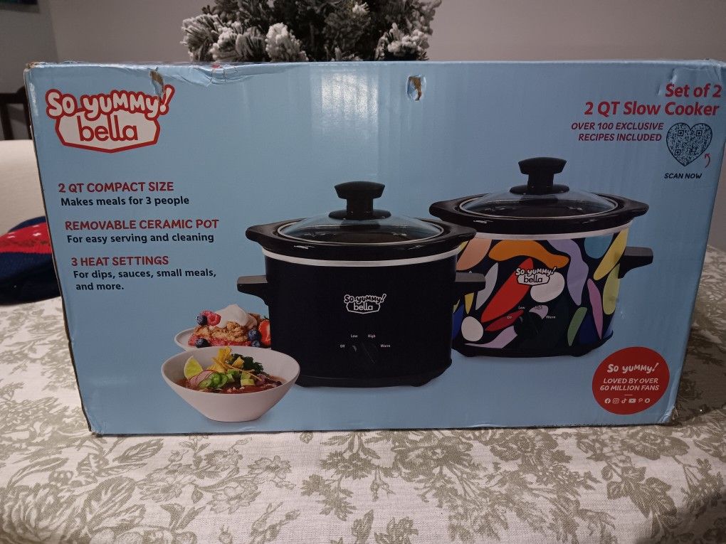 Compact Slow Cooker Set New