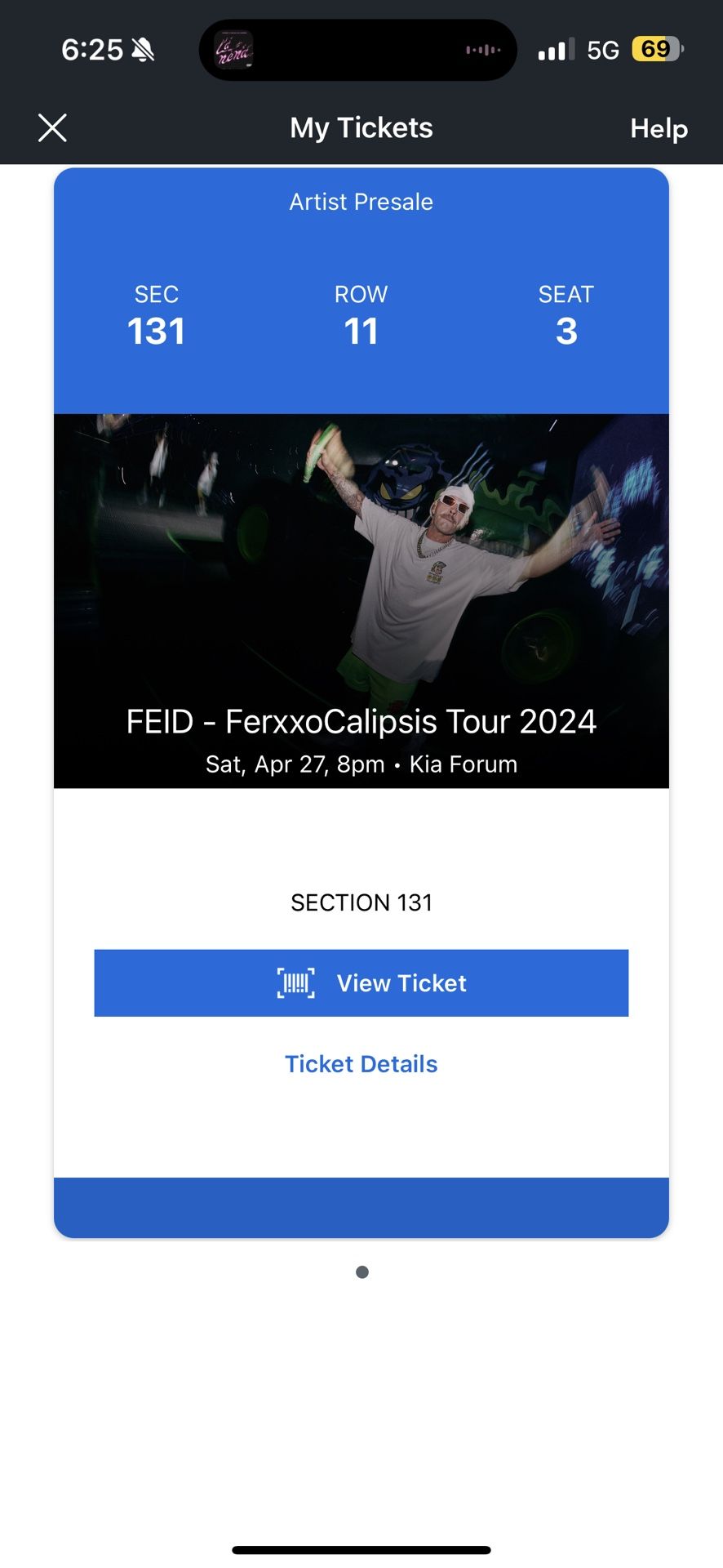 Feid ticket 