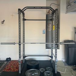 FULL WEIGHT SET - Squat Rack, Bench, and Weird 