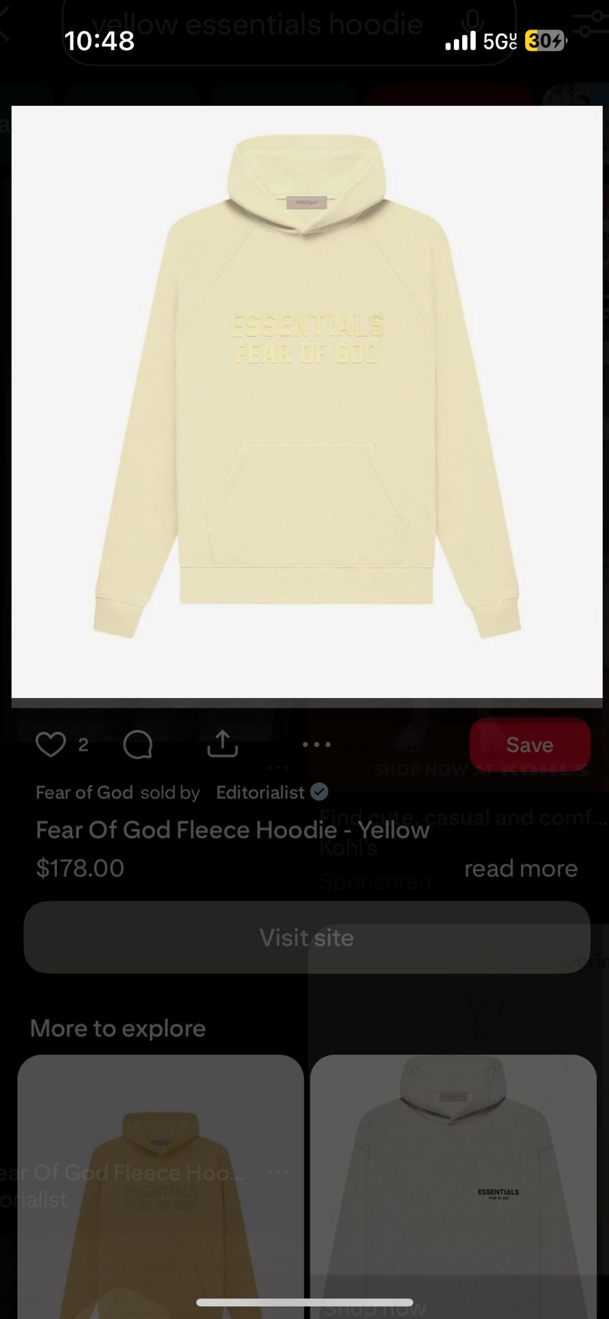 Fear Of God Essentials Hoodie