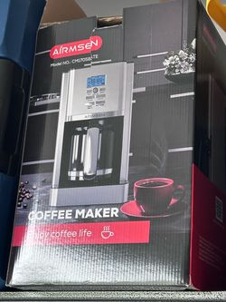 AIRMSEN 12-Cup Stainless Steel Programmable Coffee Maker