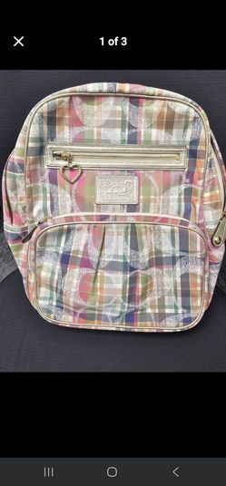 Coach Plaid Backpack