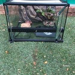 Reptile Glass Cage 12” Tall 18” Long  18” Wide