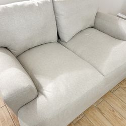 Loveseat Couch Neutral Linen Color