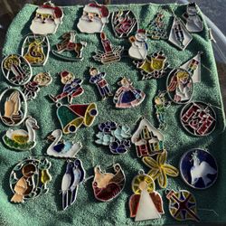 Huge Lot  33 Vintage MakIt Bakit Suncatcher Ornaments Boho Christmas