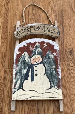 Snowman Sled Decor