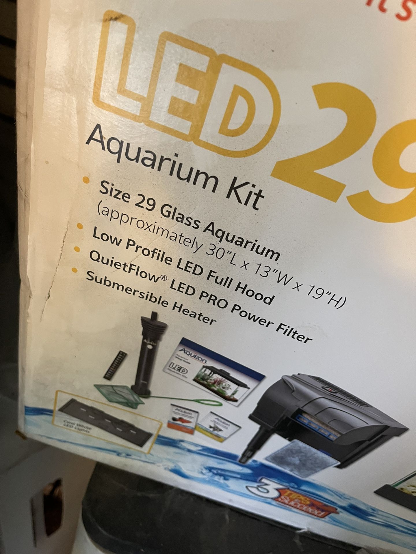 Fish tank And Metal Stand 30"x13"x19"