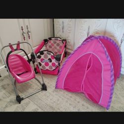 Play Doll Accessories Playpen Swing Tent 