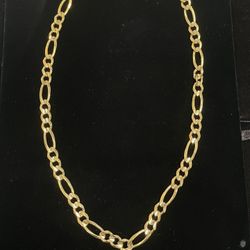 14K Solid Gold Figaro Chain 8.5mm 24”