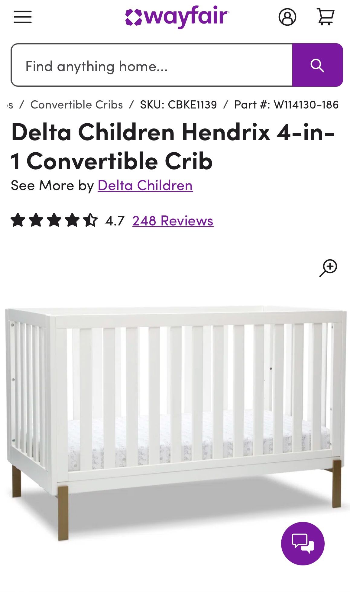 Crib/ Toddler Bed And Mattress
