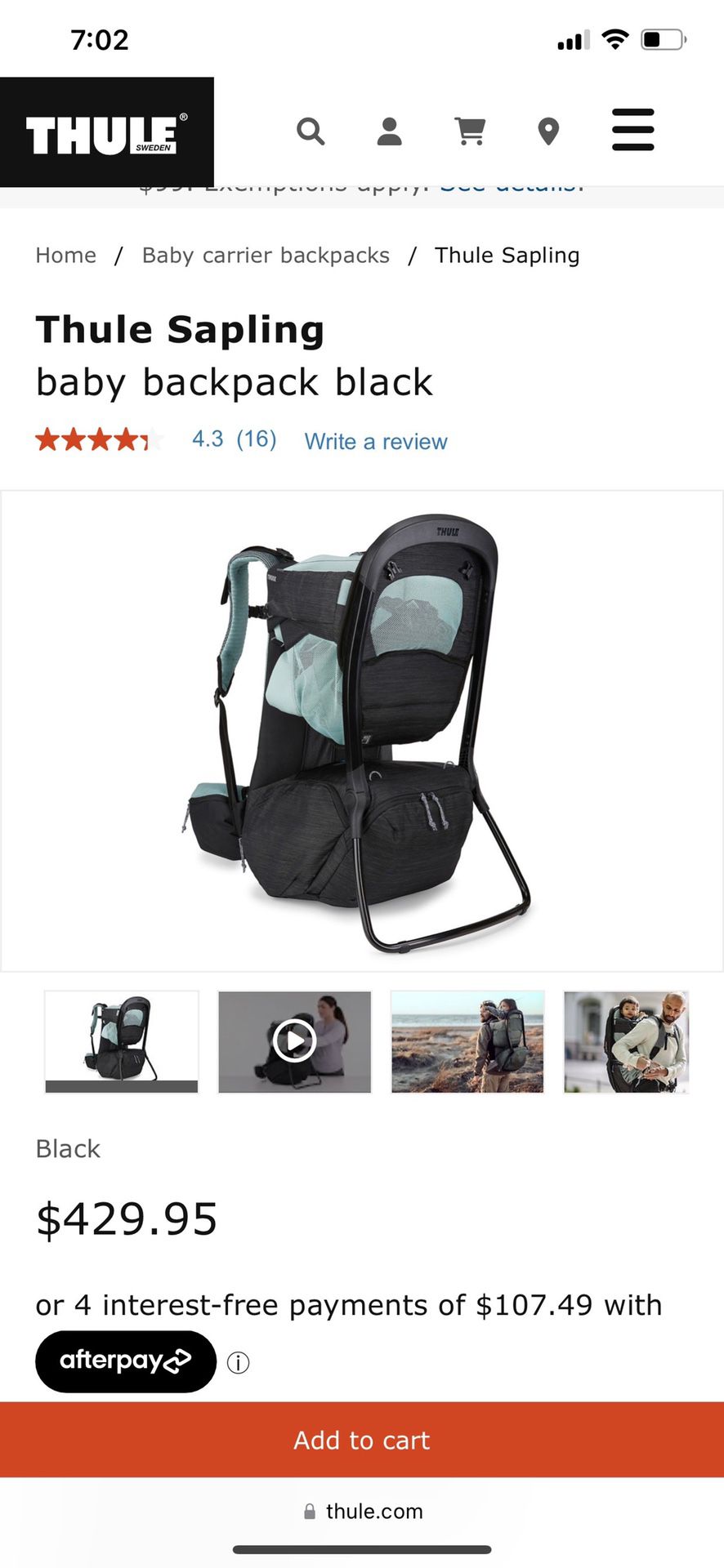 Thule Baby Backpack