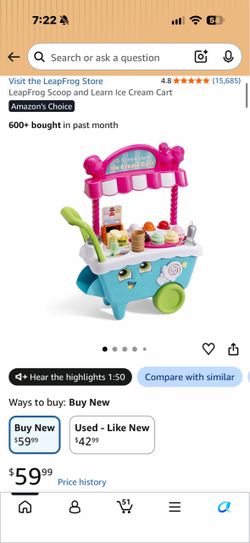 LeapFrog Scoop and Learn Ice Cream Cart