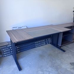 Computer Desk with File Cabinet, 63 Inch L Shaped
