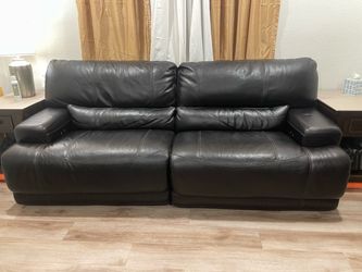 FREE Dark Brown Leather Power Recliner Sofa