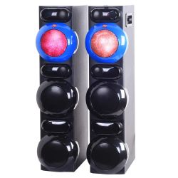 Bluetooth Speaker 2.0 Karaoke Machine Heavy Bass Party PA System Speaker with Mic LED Home Theater Stereo, 60W * 2, 5.25" Woofer + 2 * Tweeter