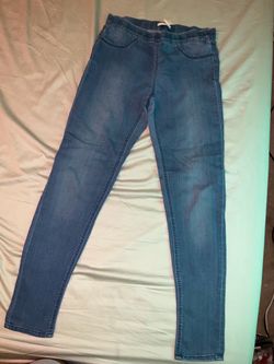 H&M Blue Denim Jeggings Pull-On Skinny Jeans Size 8