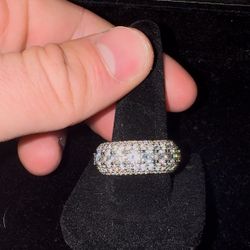 Iced Out Moissanite Ring ( Passes Dimond Testers)