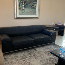 IKEA Black Leather Couch/sofavery Good Condition 