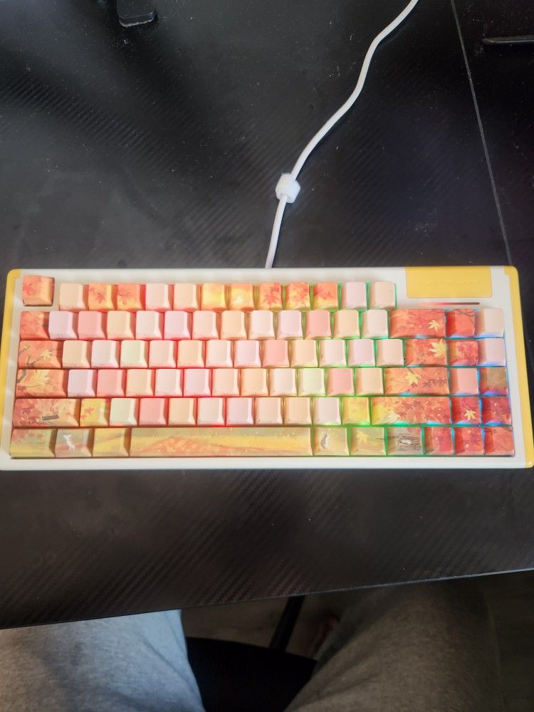 Dustsilver K84 Autumn Tales 75% Keyboard w/84 Key Layout, PBT Keycaps, RGB Lighting, Bluetooth Connectivity