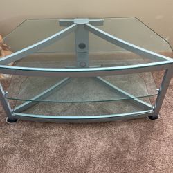 Glass And Metal TV Stand