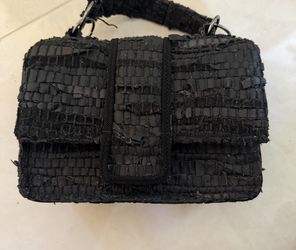 Small Black Woven Evening Purse/Clutch