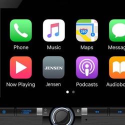 Jensen Single DIN Car Stereo Apple CarPlay, Android Auto, 10.1 Inch Touchscreen, Sirius XM-Ready, Bluetooth