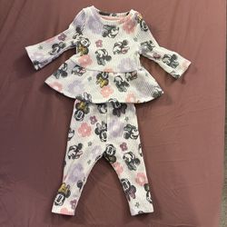 Disney Minnie Mouse 0-3mo. Top And Bottom Set