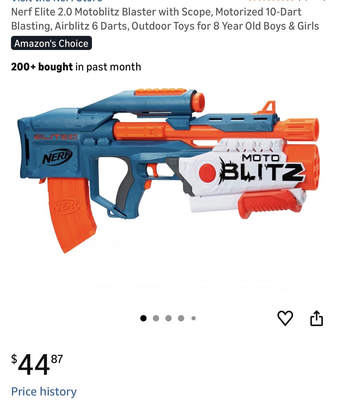 Nerf Elite 2.0 Motoblitz Blaster with Scope,