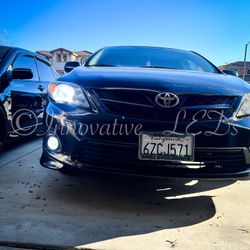 6000k Glacier White LED Headlight And 3000k Jdm Yellow LEDs Fog Lights 