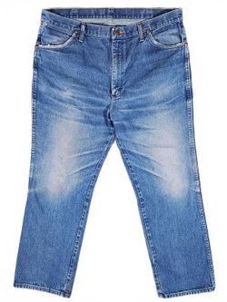 Wrangler Mens Blue Rigid Denim Cowboy Cut Straight Jeans 35x30