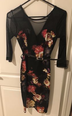 Floral black dress