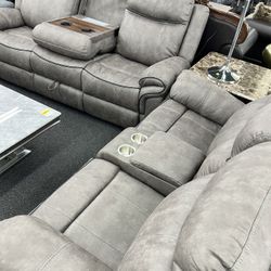 Theater Reclining Couch And Loveseat! 