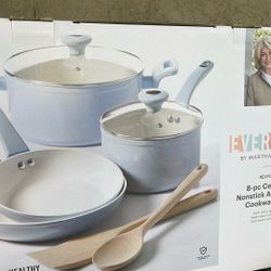 EVERY DAY MARTHA STEWART  8 Pc Ceramic Nonstick Set 