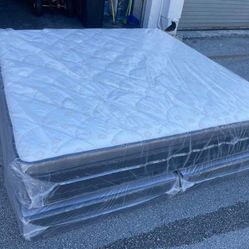 King mattress pillow top and box spring set (2pc - brand new)