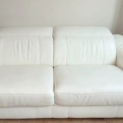 White Leather Sofa Bed . El Dorado . Price Including Delivery 