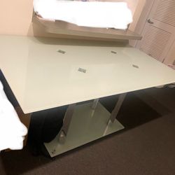 Modern Frosted Glass Dining Table 6x3