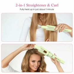Auto Hair Curler Automatic Curling Wand with 3 Temperatures Curling with 1 Hot Brush Hair Straightener Hair Ceramic 2 Pro Hair Straightener