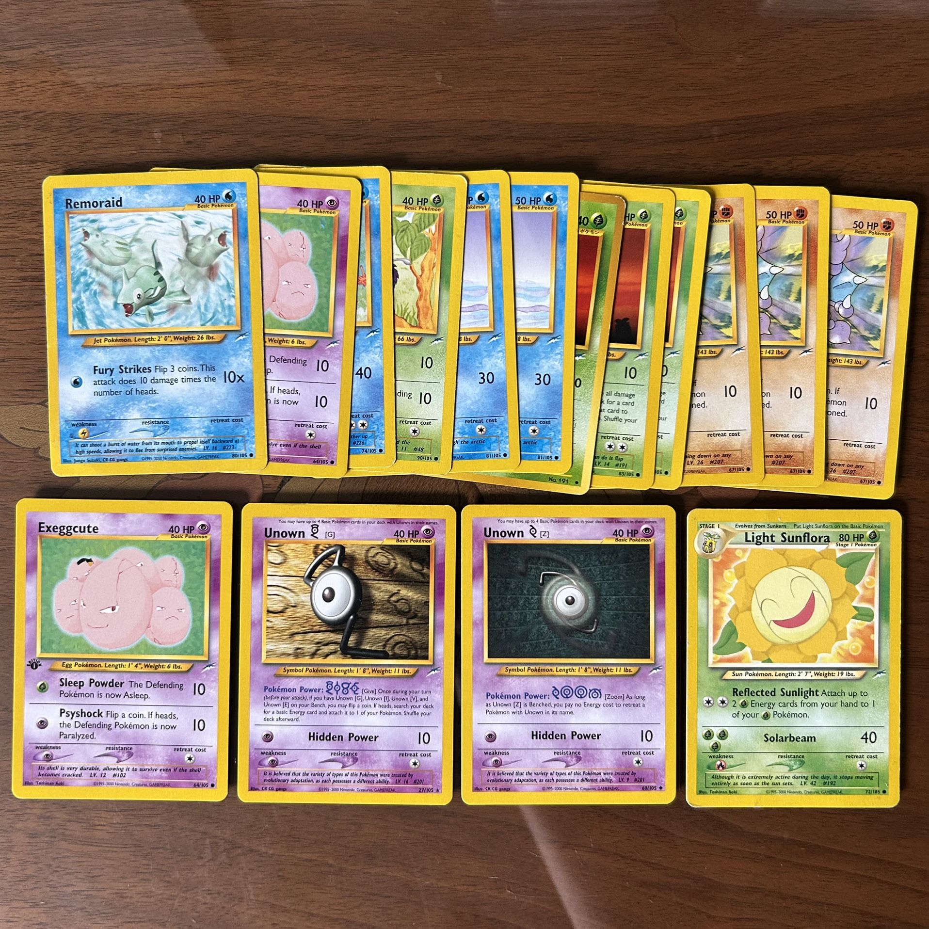 Pokémon WoTC neo destiny lot of 16 cards nintendo wizards of the coast