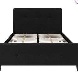 Black Upholstered Queen Bed Frame