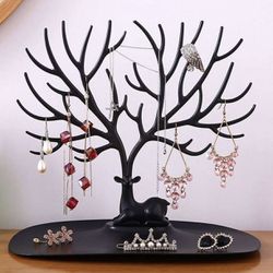 Tree & Deer Shaped Jewelry Display Stand For Necklaces, Earrings, Bracelets, Pendants, And Other Accessories Organizing